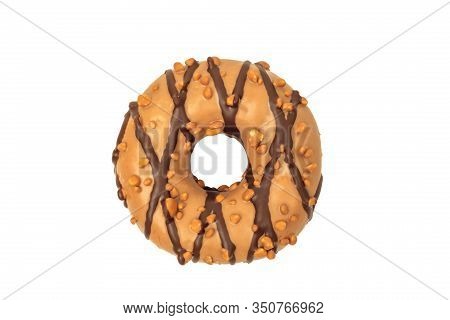 Tasty Chocolate Donut Isolated On White Background