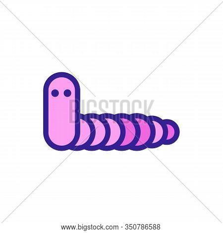 Worm Icon Vector. Thin Line Sign. Isolated Contour Symbol Illustration
