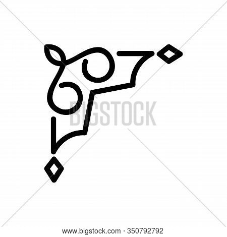 Border Corner Frame Is The Vector Icon. Thin Line Sign. Isolated Contour Symbol Illustration