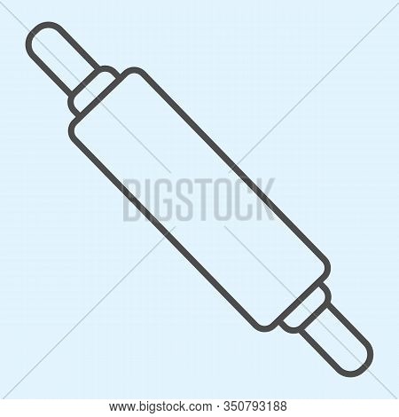 Rolling Pin Thin Line Icon. Cooking Bakery Food, Dough Cylinder Roller. Home-style Kitchen Vector De