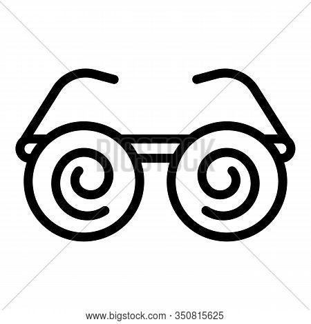 Hypnosis Eyeglasses Icon. Outline Hypnosis Eyeglasses Vector Icon For Web Design Isolated On White B