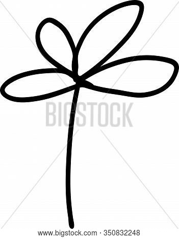 Abstract Doodle Single Floral Element For Decoration Patterns, Wrapping Paper, Wallpaper, Cards, Inv
