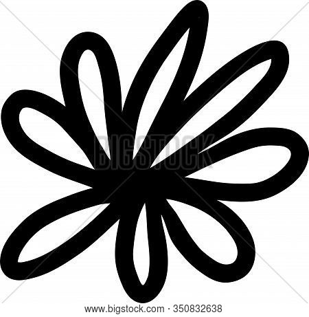 Abstract Doodle Single Floral Element For Decoration Patterns, Wrapping Paper, Wallpaper, Cards, Inv