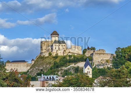 Trencin Castle Is A Castle Above The Town Of Trencin In Western Slovakia.