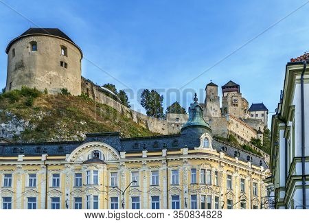 Trencin Castle Is A Castle Above The Town Of Trencin In Western Slovakia.