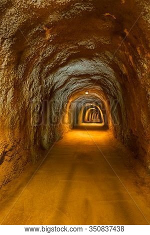 Tunnel in Resort Rafailovici - Montenegro - architecture and nature background