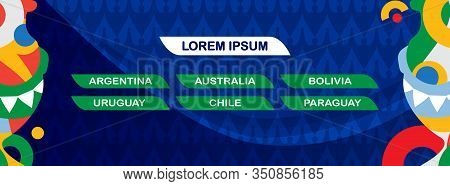 2020 Soccer International competition Brazil flag color banner sport element soccer ball goal player Argentina Columbia pattern Kids Camp football Championship Conmeball Copa America Sao Paulo Rio brazilian football award cup winner world vector template