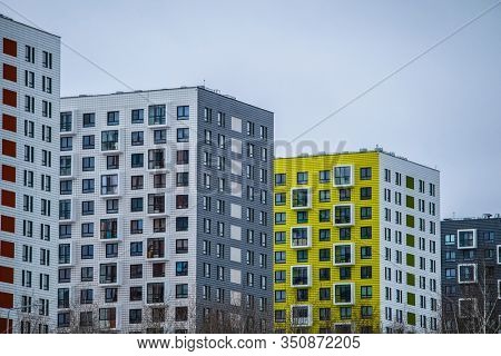 Mosocw, Russia - February, 10, 2020: modern houses in Mosocw, Russia