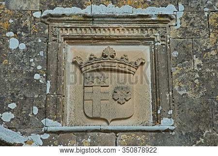 Montfort-sur-risle, France - April 14th 2019 - Coat Of Arms Of Monfort Castle
