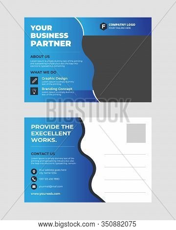 Corporate Simple  Postcard Design And Vector Template.