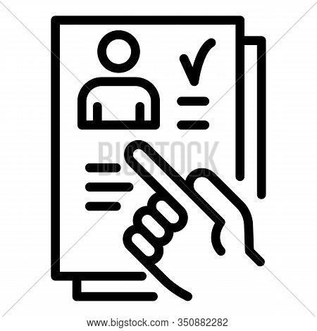 Internship Paper Icon. Outline Internship Paper Vector Icon For Web Design Isolated On White Backgro