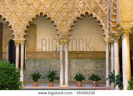 Skutečné Alcazar (královský palác), Sevilla, Španělsko