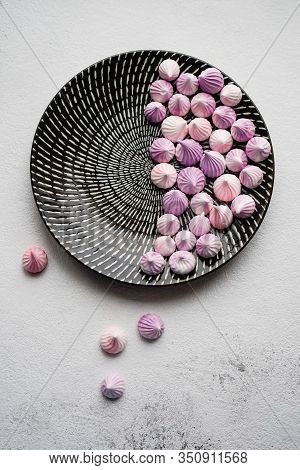 Sweet Pink Dessert On A Round Plate
