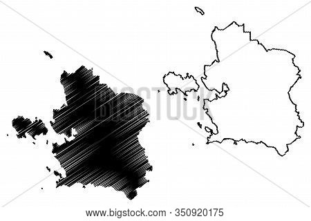 Laane County (republic Of Estonia, Counties Of Estonia) Map Vector Illustration, Scribble Sketch Laa