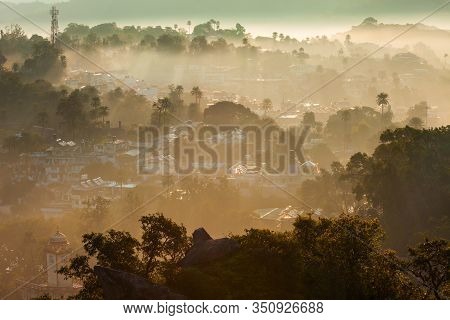 Mount Abu And Aravalli Mountain Range Aerial Panoramic View. Mount Abu Is A Hill Station In Rajastha