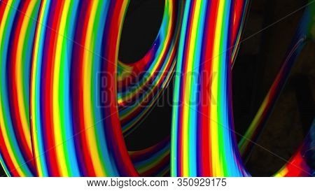 Colored Twisted Shape. Computer Generated Hypnotic Background. 3d Render Swirling Lines