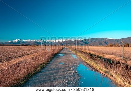 Winter Sunset In The Italian Countryside