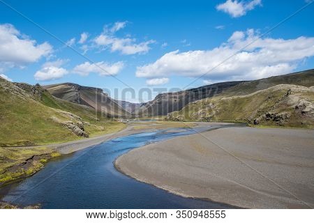 River Nordari Ofaera In Eldgja In South Iceland