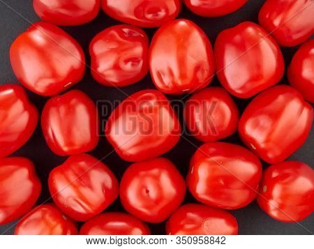 Ripe, Red Cherry Tomatoes Of The Confetto Variety