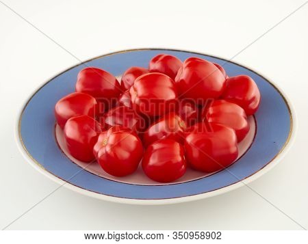 Ripe, Red Cherry Tomatoes Of The Confetto Variety
