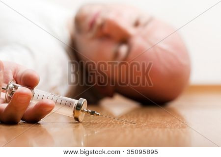 Narkotika missbrukare injicera medicin spruta