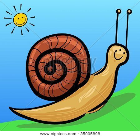 Lumaca Cute Cartoon illustrazione
