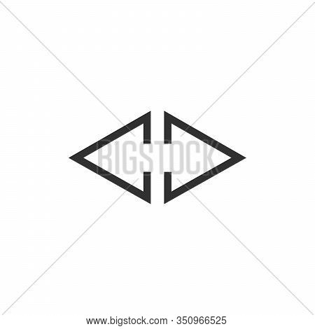 Right Left Of Orientation Arrow Logo Design, Abstract Letter H. Abstract Triangle Arrows, Business S