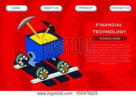 Financial Technology Site Template. Application And Software Development Header Poster Design. Vecto