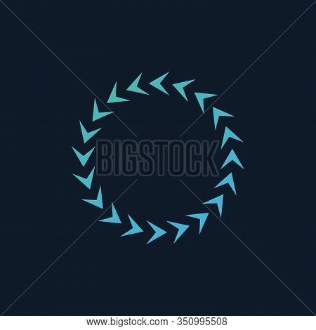 Counter Clockwise Arrows In Circle, Shows The Motion. Stock Vector Illustration Isolated On Blue Bac