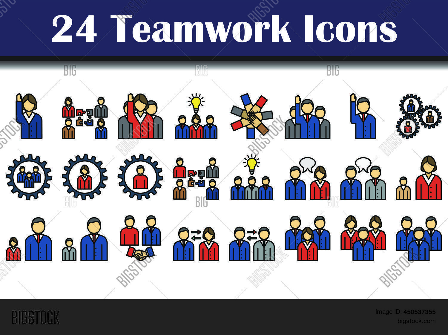 Teamwork Icon Set. Vector & Photo (Free Trial) | Bigstock
