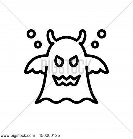 Black Line Icon For Ghost Specter Past Goblin Spook Demon Halloween Spooky Fear