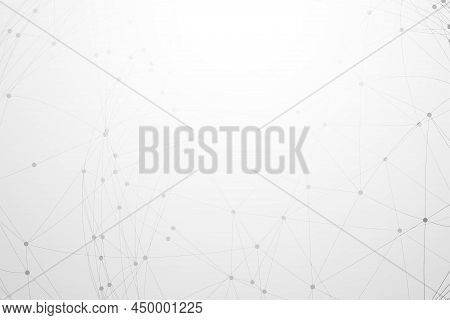White Background With Low Poly Network Connection
