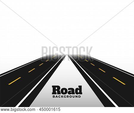 Asphat Road In Perspective Horizon Background Vector Illustration