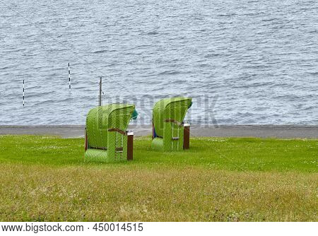 Beach Chairs At Pellworm, A Island In North Frisia, Germany
