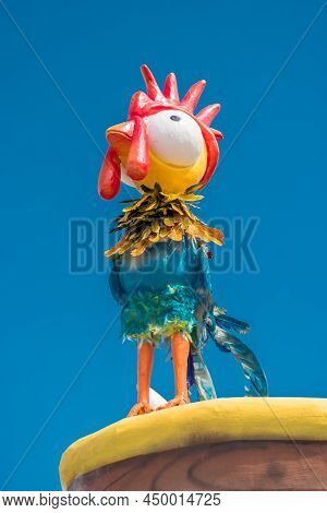Gaeta, Lazio, Italy, February 2018: The Allegorical Float During The Carnival Parade Along The Stree