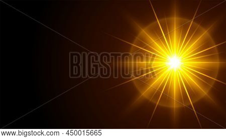 Black Background With Glowing Light Rays Effect Design