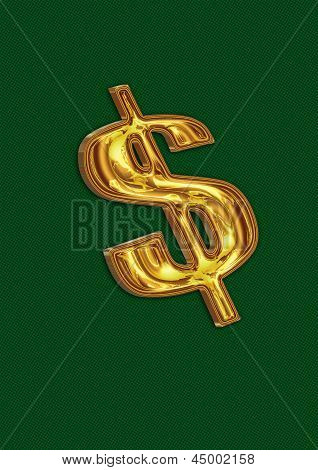signe de dollar d'or