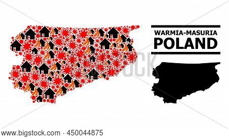 War Mosaic Vector Map Of Warmia-masuria Province. Geographic Mosaic Map Of Warmia-masuria Province I