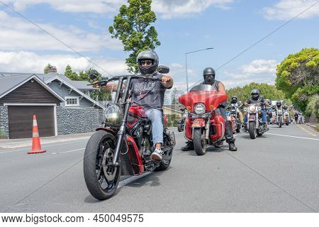 Tauranga New Zealand - February 26 2022; Local People Taking Part In Covid Pandemic Anti-mandate Pro