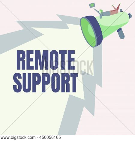 Text Caption Presenting Remote Support. Internet Concept Help Endusers To Solve Computer Problems An