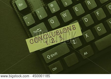 Text Showing Inspiration Conclusions 1. 2. 3.. Word Written On Lists Of Suppositions Numbers Of Pres