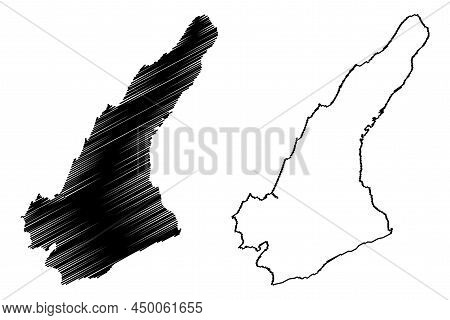 Awaji Island (japan, East Asia, Japanese Archipelago) Map Vector Illustration, Scribble Sketch Awaji