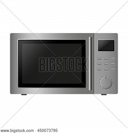 Microwave Isolated On White Background. Cooking Equipment, Electrical Appliances, Kitchen Technology