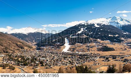 The Vacation Resort Of Bormio With The Artificially Snow-covered Ski Slope