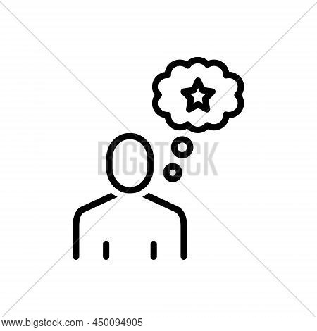 Black Line Icon For Imagine Envision Speculate Visualize Envisage Brainstorm Fantasy Think Dream-up