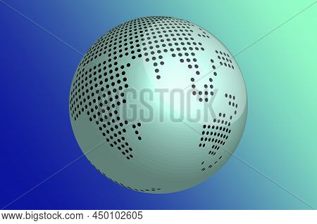 Planet Earth. World Map. Geography Concept. Communication Technology. Vector Illustration. Stock Ima