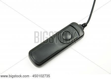 Black Remote Shutter Release On White Background