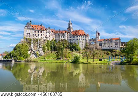 Sigmaringen Castle Located On The Side Of Danube River In Baden-wurttemberg, Germany