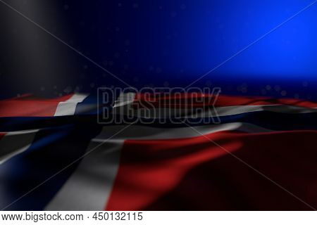 Wonderful Any Holiday Flag 3d Illustration
 - Dark Illustration Of Norway Flag Lying Flat On Blue Ba