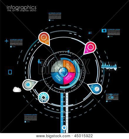 Infographik Entwurfsvorlage mit Papier-Tags. Idee anzuzeigenden Informationen, Rangliste und Statistiken wit